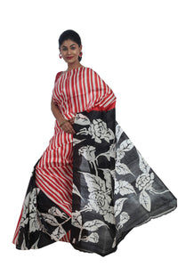 Bewitching Red & White, Bishnupuri silk-Bishnupuri silk saree-parinitasarees