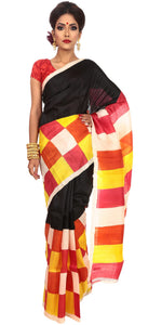 Checkered Charm, Murshidabad silk-Murshidabad silk saree-parinitasarees