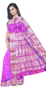 Dual Tone Purple-Blue Baluchari with Ornate Pallav-Baluchari saree-parinitasarees