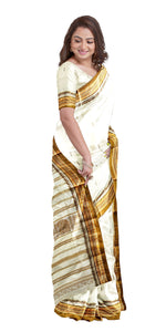Garad Silk Saree with Coffee Floral Motifs-Garad Silk-parinitasarees