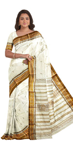 Garad Silk Saree with Coffee Floral Motifs-Garad Silk-parinitasarees