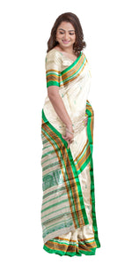 Garad Silk Saree with Light Green Floral Motifs-Garad Silk-parinitasarees