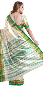 Garad Silk Saree with Light Green Floral Motifs-Garad Silk-parinitasarees