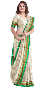 Garad Silk Saree with Light Green Floral Motifs-Garad Silk-parinitasarees