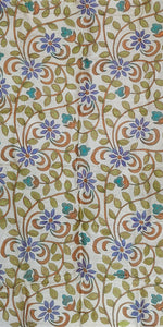Hand Painted Tussar Silk Dupatta with Kantha Embroidery-Dupattas-parinitasarees