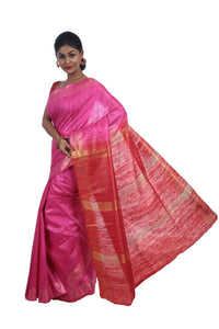Jodhpuri Pink, Silk Marked Tussar-Tussar Saree-parinitasarees