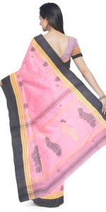 Light Pink Tant Saree with Blouse Piece-Tant saree-parinitasarees