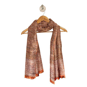 Multi-colour Merino and Angora Wool Stole with Diamond Weave-Shawls-parinitasarees