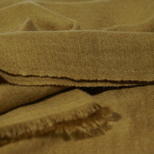 Mustard Pure Pashmina Cashmere Stole In Diamond Weave-parinitasarees