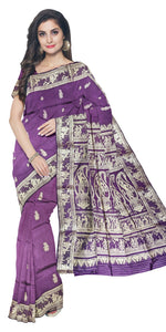 Purple Baluchari Saree with Beautiful Pallav-Baluchari saree-parinitasarees