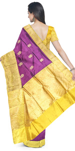 Purple Benarasi Silk Saree-Banarasi silk saree-parinitasarees