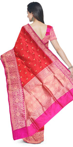 Red Benarasi Silk Saree-Banarasi silk saree-parinitasarees