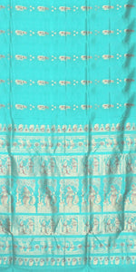 Sea Green Baluchari with Intricate Pallav-Baluchari saree-parinitasarees