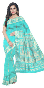 Sea Green Baluchari with Intricate Pallav-Baluchari saree-parinitasarees