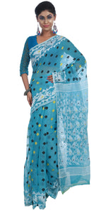 Soothing Blue, Dhakai Jamdani-Jamdani saree-parinitasarees