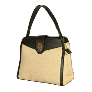 Women's Premium Handbag- Natural Jute and Pure Leather-Women's Bags-parinitasarees